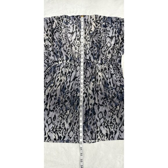 Animal Print Sheer Tunic Top With Empire Waist Womens Size XL - Picture 11 of 11